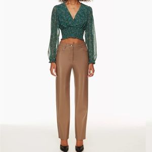 Aritzia - Melina vegan leather pant in camel